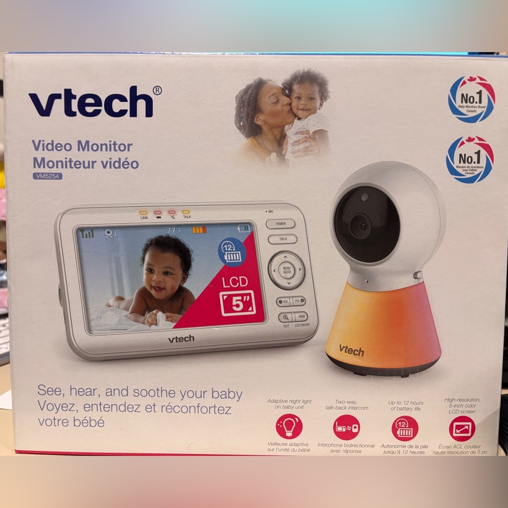 Vtech Video Baby Monitor with LCD Screen - White and Orange